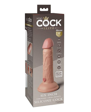 King Cock Elite 6" Dual Density Vibrating Silicone Cock Vibrators