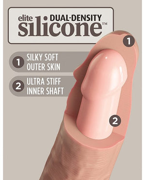 King Cock Elite 7" Dual Density Vibrating Silicone Cock W/remote Vibrators