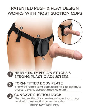 King Cock Elite Beginner's Body Dock Strap On Harness - Black Strap Ons