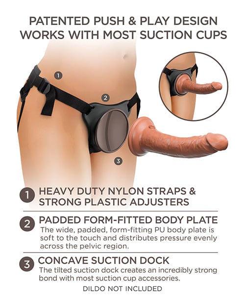King Cock Elite Comfy Body Dock Strap On Harness - Black Strap Ons