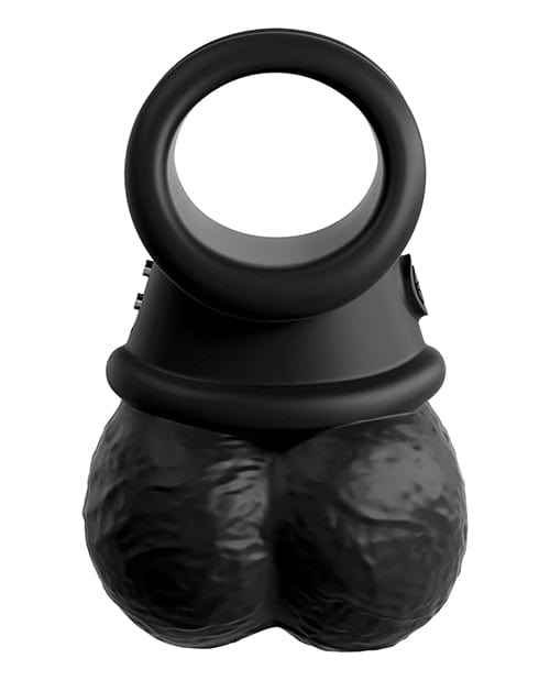 King Cock Elite The Crown Jewels Vibrating Swinging Balls - Black Penis Enhancement