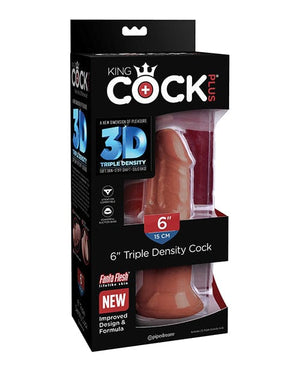 King Cock Plus 6" Triple Density Cock - Brown Dongs & Dildos