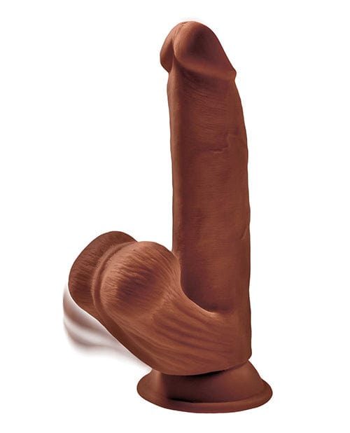 King Cock Plus 8" Triple Density Cock w/Swinging Balls - Brown Dongs & Dildos