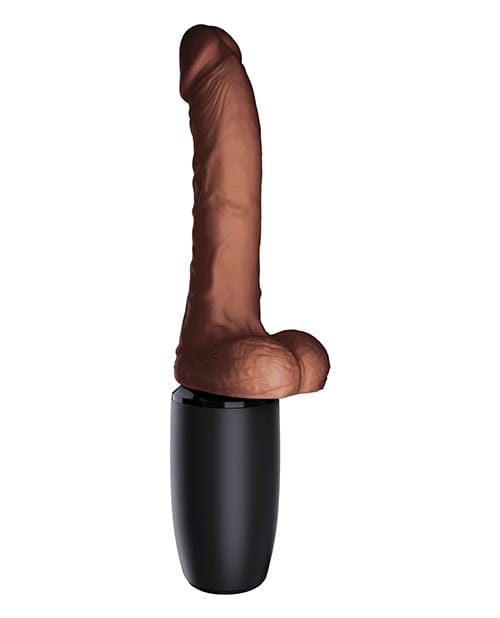 King Cock Plus Thrusting, Warming & Vibrating  7.5" Triple Threat Dong - Brown Vibrators