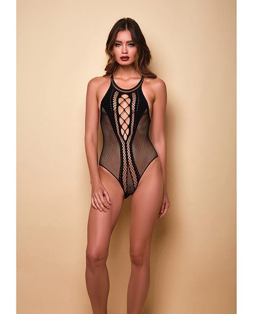 Lights Off Halter Neck Teddy Black O/S Lingerie
