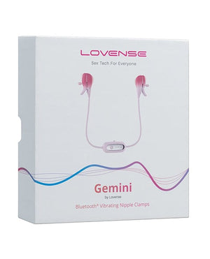 Lovense Gemini Vibrating Nipple Clamps - Pink Bondage Blindfolds & Restraints