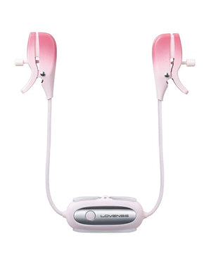Lovense Gemini Vibrating Nipple Clamps - Pink Bondage Blindfolds & Restraints