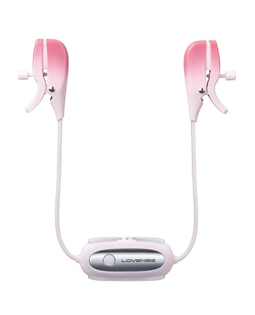 Lovense Gemini Vibrating Nipple Clamps - Pink Bondage Blindfolds & Restraints