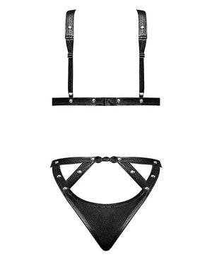 Lust Contessa Cupless Strappy Brazilian Teddy Black Lingerie