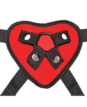 Lux Fetish 5" Dildo w/Red Heart Strap On Harness Set Strap Ons