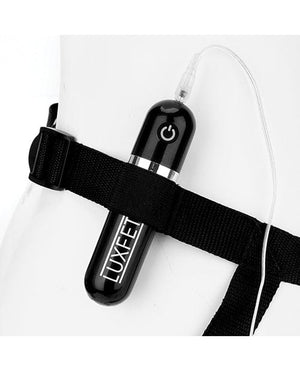 Lux Fetish 8.5" Realistic Vibrating Dildo w/Strap On Harness Set Strap Ons
