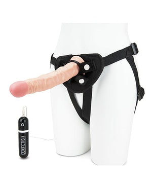 Lux Fetish 8.5" Realistic Vibrating Dildo w/Strap On Harness Set Strap Ons