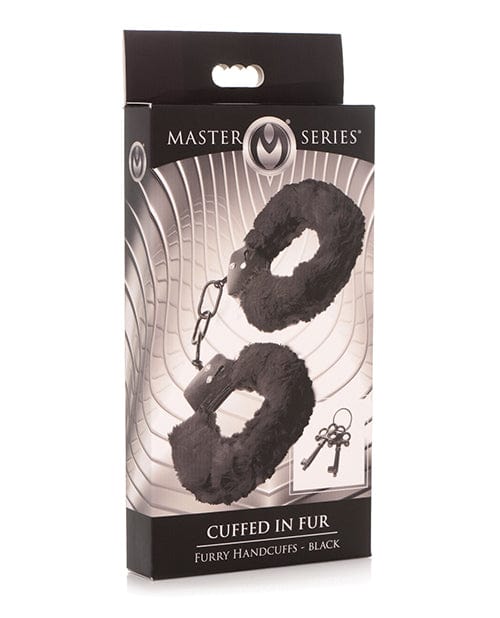 Master Series Cuffed In Fur Furry Handcuffs Black Bondage Blindfolds & Restraints