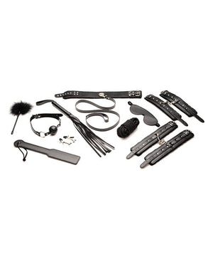 Master Series Hook Up 10 pc Plush Bondage Set - Black Bondage Blindfolds & Restraints