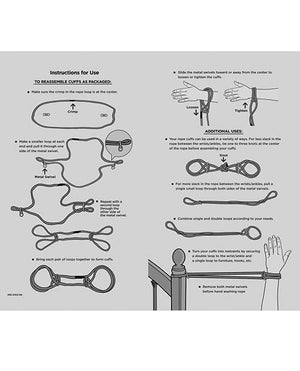Merci Hogtie - Bind & Tie Wrist or Ankle Cuffs - 6 mm Hemp -Black Bondage Blindfolds & Restraints