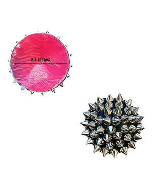 Neva Nude Burlesque Bowser Spike Pleather Reusable Silicone Pasties - Silver/Black O/S Lingerie