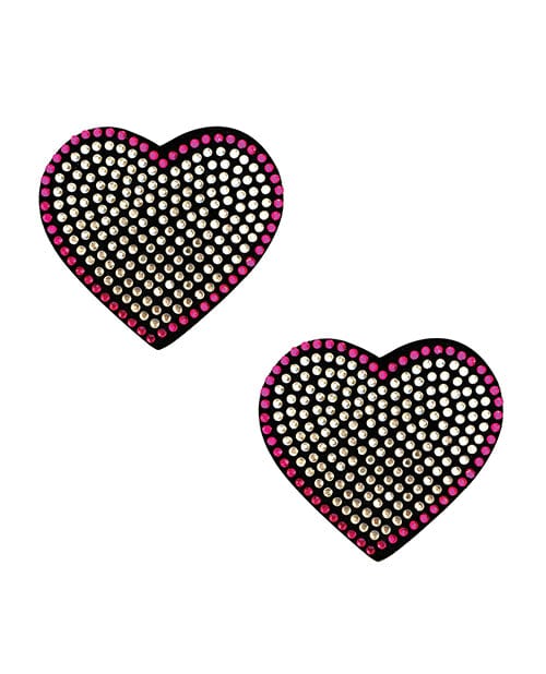 Neva Nude Burlesque Heart N' Soul Crystal Heart Pasties - Pink/Clear O/S Lingerie