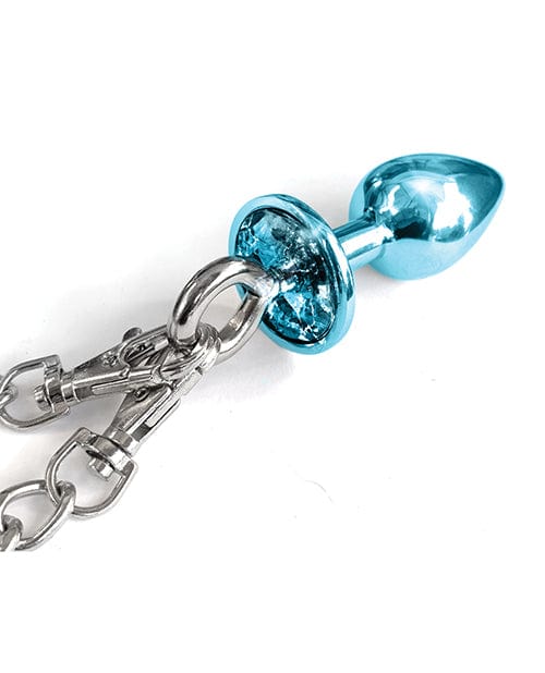 Nixie Metal Butt Plug W/inlaid Jewel & Fur Cuff Set Bondage Blindfolds & Restraints