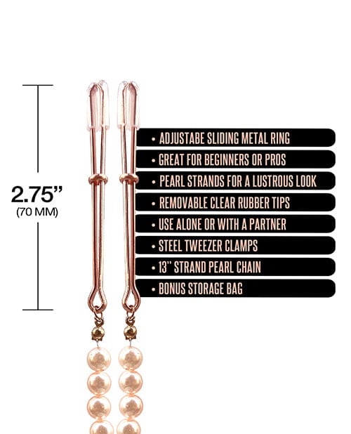 Nixie Pearl Drop Tweezer Nipple Clamps Bondage Blindfolds & Restraints
