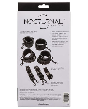 Nocturnal Collection Adjustable Bed Restraints - Black Bondage Blindfolds & Restraints