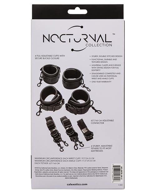 Nocturnal Collection Adjustable Bed Restraints - Black Bondage Blindfolds & Restraints