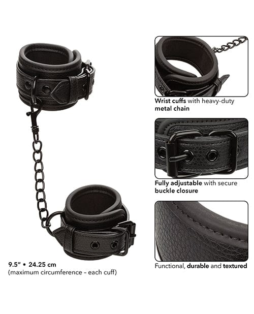 Nocturnal Collection Detachable Adjustable Wrist Cuffs - Black Bondage Blindfolds & Restraints