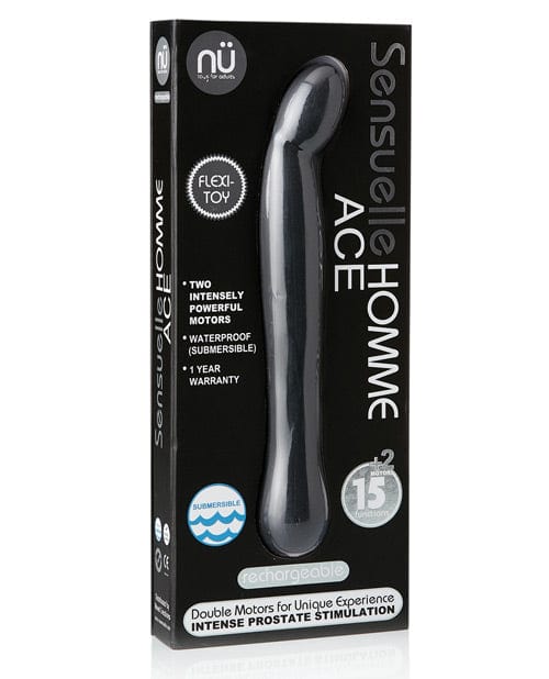 Nu Sensuelle Homme Ace Rechargeable Prostate Massager - Black: Dual Mo Nu Sensuelle Homme Ace Rechargeable Prostate Massager - Black: Dual Mo