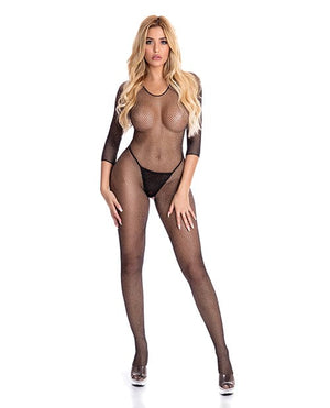 Pink Lipstick Risque Crotchless Bodystocking Black / Medium/Large Lingerie