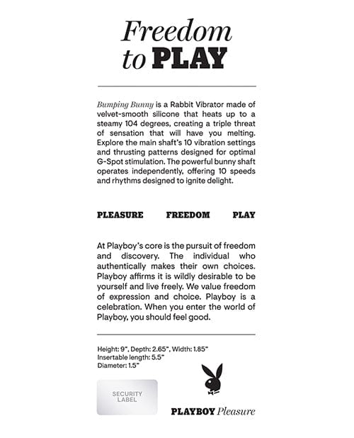 Playboy Pleasure Bumping Bunny Rabbit Vibrator - Opal Vibrators