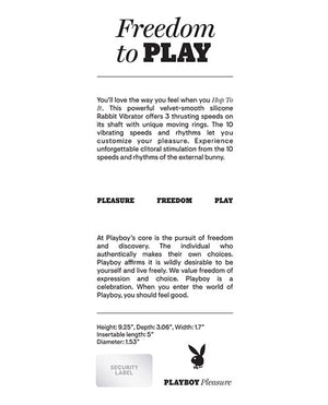 Playboy Pleasure Hop To It Rabbit Vibrator - Acai Vibrators