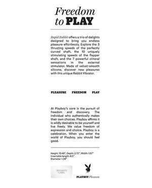 Playboy Pleasure Rapid Rabbit Vibrator - 2 AM Vibrators