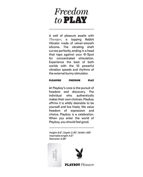 Playboy Pleasure Thumper Rabbit Vibrator - Wild Aster Vibrators