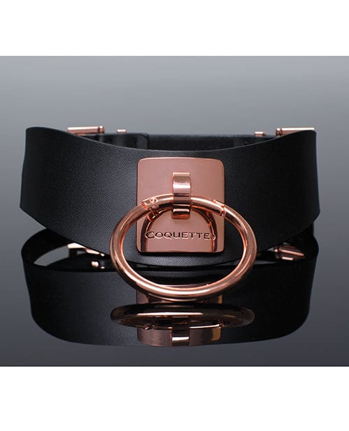 Pleasure Collection Adjustable Collar - Black/Rose Gold Bondage Blindfolds & Restraints