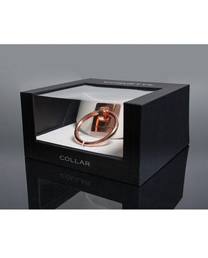 Pleasure Collection Adjustable Collar - White/Rose Gold Bondage Blindfolds & Restraints