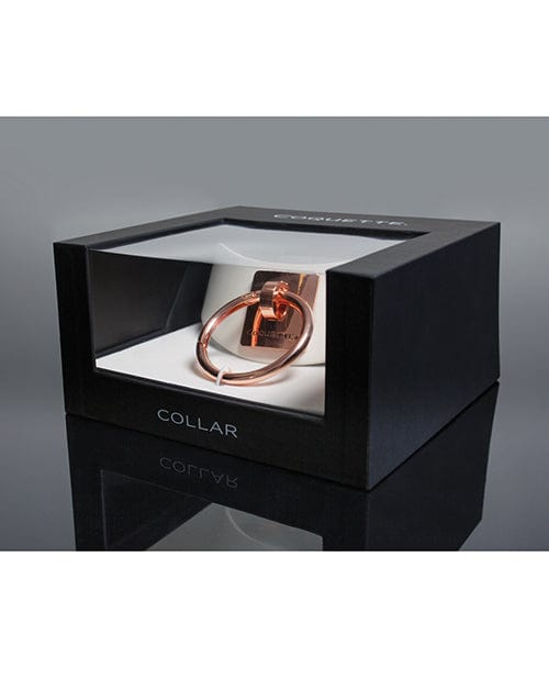 Pleasure Collection Adjustable Collar - White/Rose Gold Bondage Blindfolds & Restraints