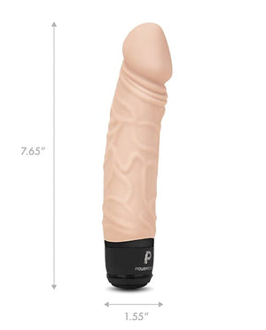 Powercocks 6.5" Realistic Vibrator Ivory Vibrators