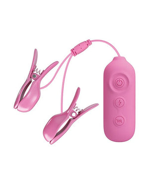 Pretty Love Romantic Wave II Estim & Vibrating Nipple Clip - Pink Stimulators