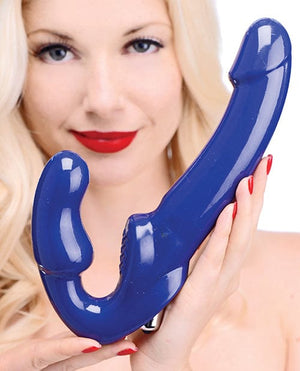Revolver II Strapless Strap on G-Spot Dildo - Blue Strap Ons