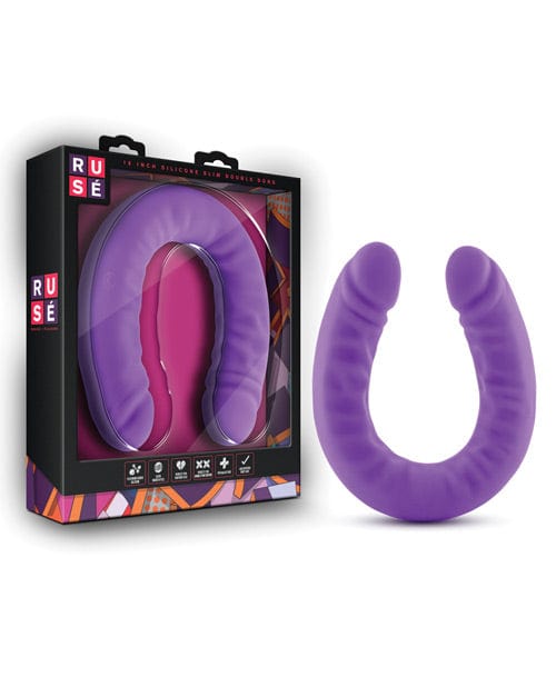 "Ruse 18"" Slim Double Dong" Purple Dongs & Dildos