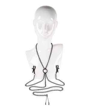 Saffron Chain Nipple to Clit Set - Black Bondage Blindfolds & Restraints