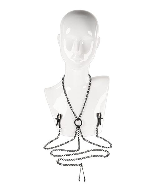 Saffron Chain Nipple to Clit Set - Black Bondage Blindfolds & Restraints
