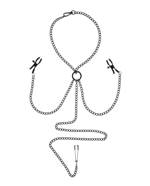 Saffron Chain Nipple to Clit Set - Black Bondage Blindfolds & Restraints