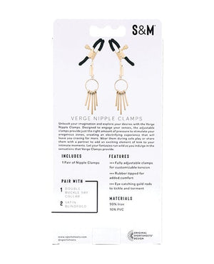 Sex & Mischief Verge Nipple Clamps Bondage Blindfolds & Restraints