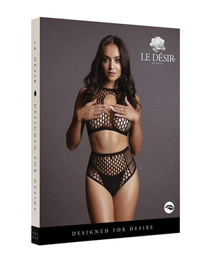 Shots Le Desir Duo Net Key Hole Bra Set Black O/S Lingerie