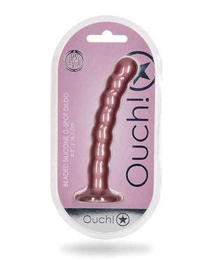 Shots Ouch 6.5" Beaded G-spot Dildo Rose Gold Dongs & Dildos