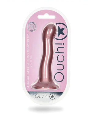 Shots Ouch 7" Curvy G-spot Dildo Rose Gold Dongs & Dildos