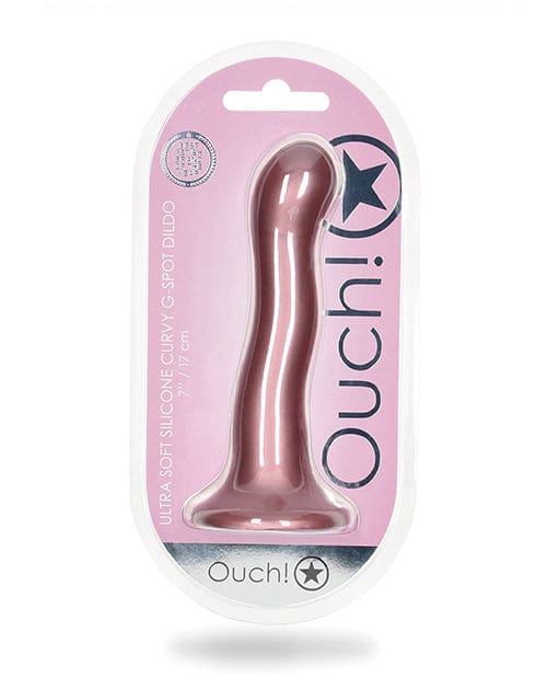Shots Ouch 7" Curvy G-spot Dildo Rose Gold Dongs & Dildos