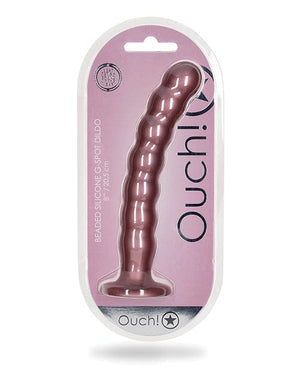 Shots Ouch 8" Beaded G-spot Dildo Rose Gold Dongs & Dildos