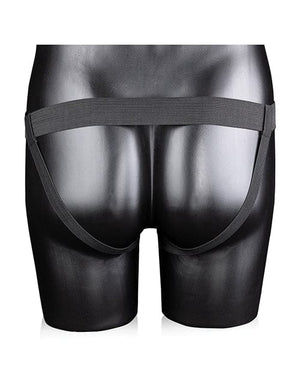 Shots Ouch 8" Ribbed Hollow Strap On W/balls Black Strap Ons