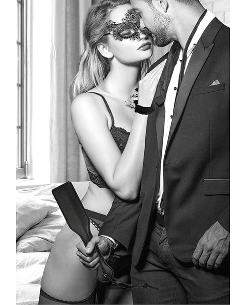 Shots Ouch Black & White Introductory Bondage Kit #3 - Black Bondage Blindfolds & Restraints